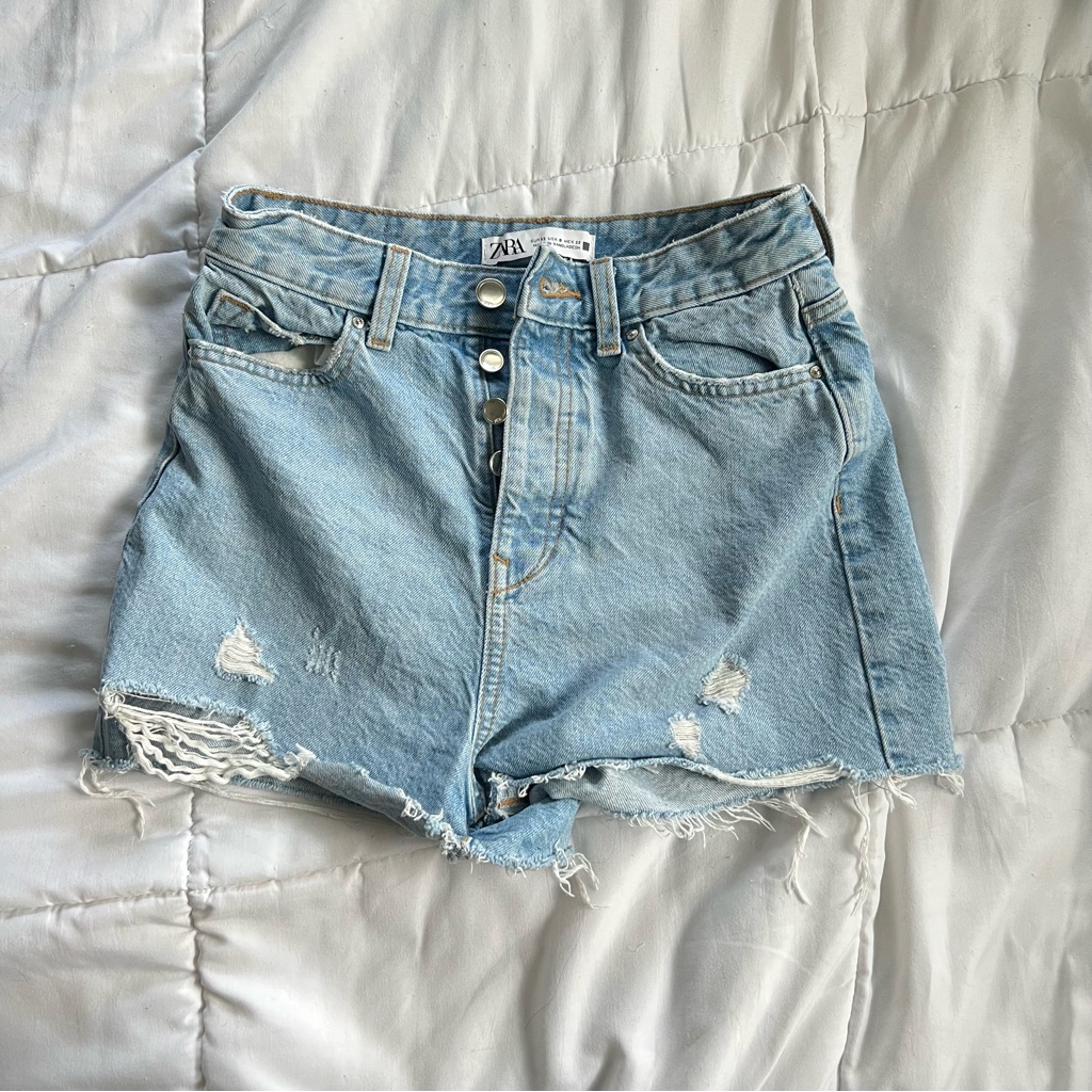 Zara High Waisted Denim Shorts